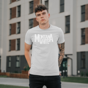 Montana White Logo T
